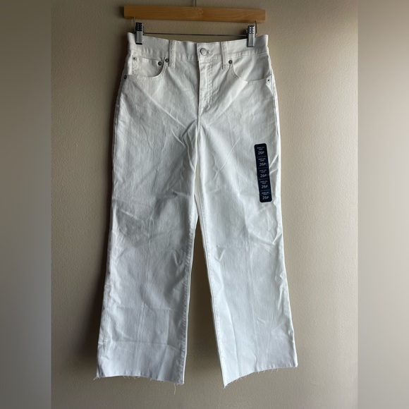 New J.Crew Factory Wide-leg cropped jean in all-day stretch White Size 26P - Picture 4 of 13